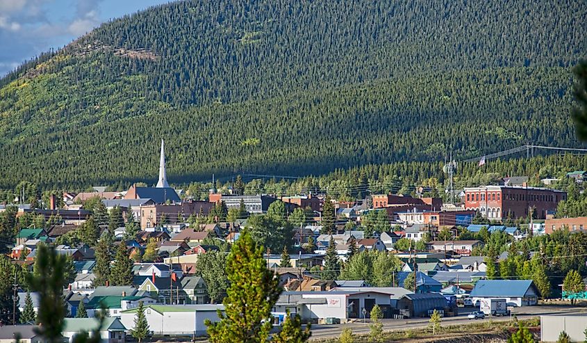 The skyline of Leadville, Colorado