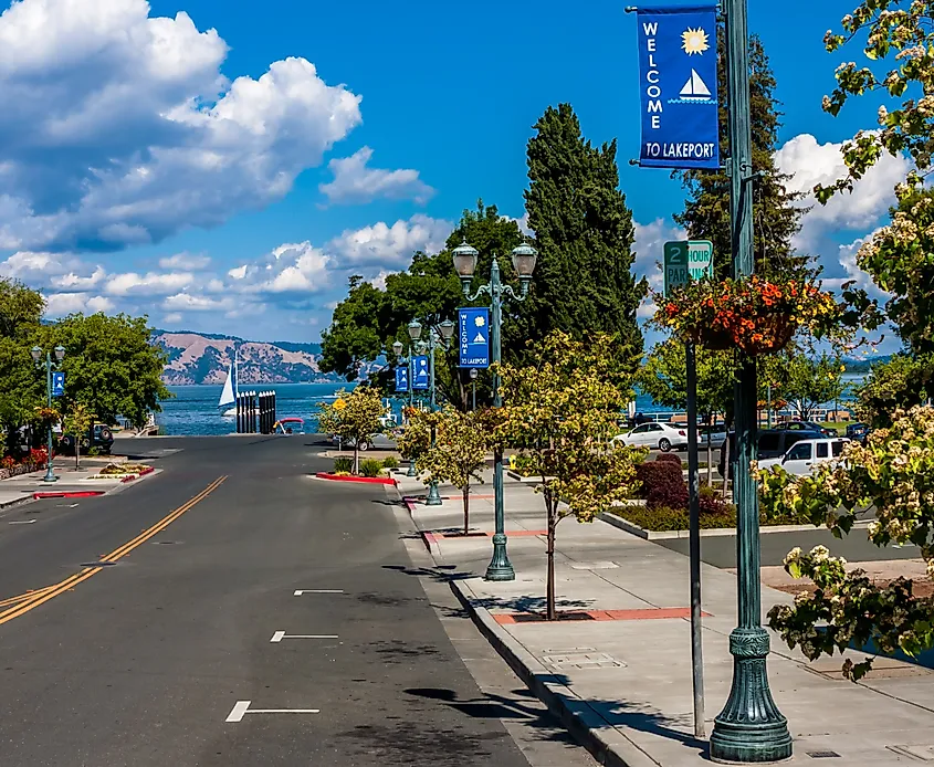 Street view in Lakeport, California