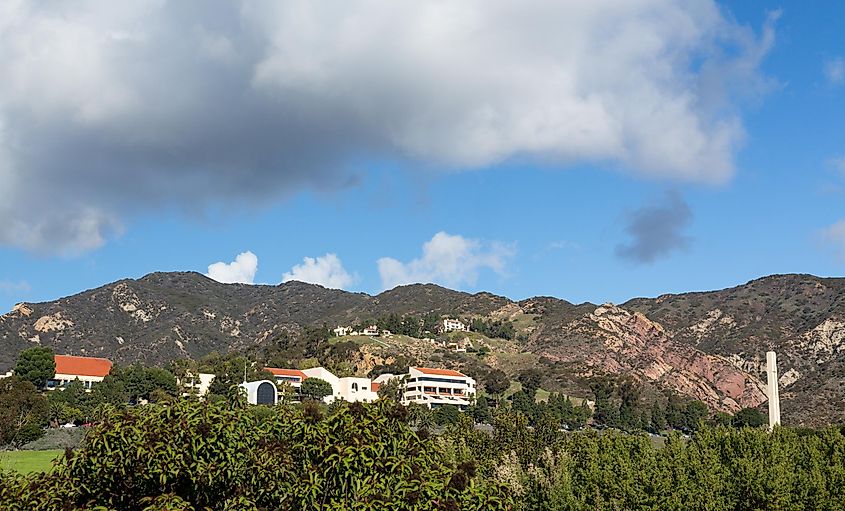 Phillips Theme Tower at private Pepperdine University Malibu California