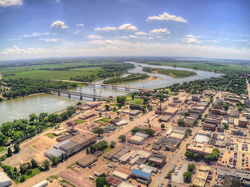 Aerial view of Yankton, South Dakota.