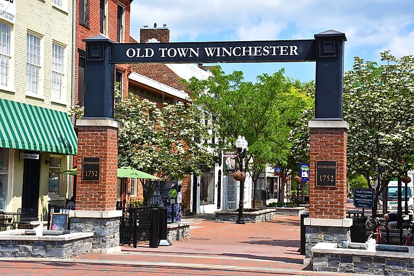 Old Town Winchester, Virginia. Editorial credit: refrina / Shutterstock.com