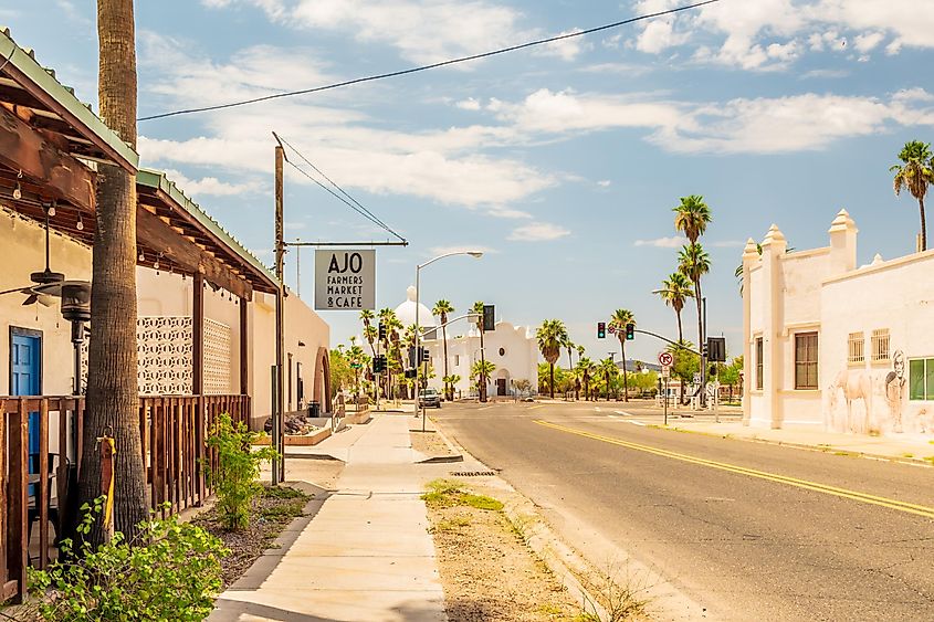 Ajo Farmer's market and Cafe, Arizona, a popular restaurant, via Manuela Durson / Shutterstock.com