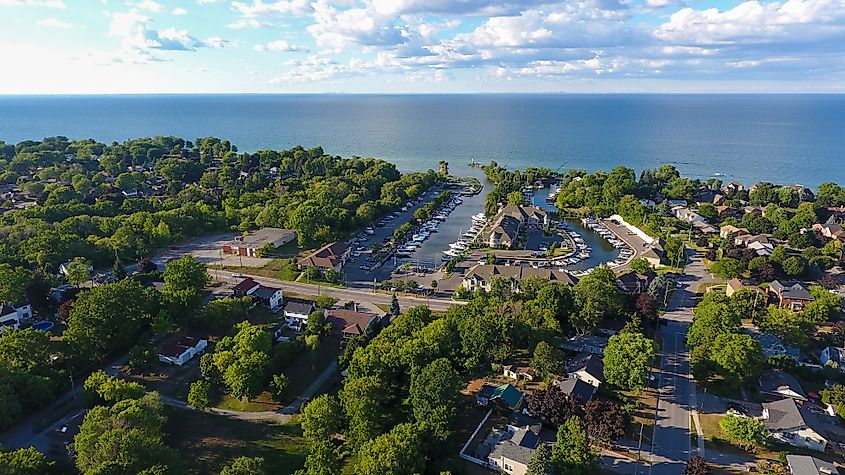 Aerial view of Grimsby, Ontairo,