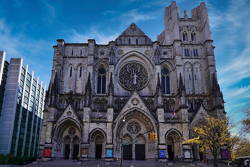 The Cathedral of St. John the Divine is the cathedral of the Episcopal Diocese of New York. Editorial credit: Mariusz Lopusiewicz / Shutterstock.com