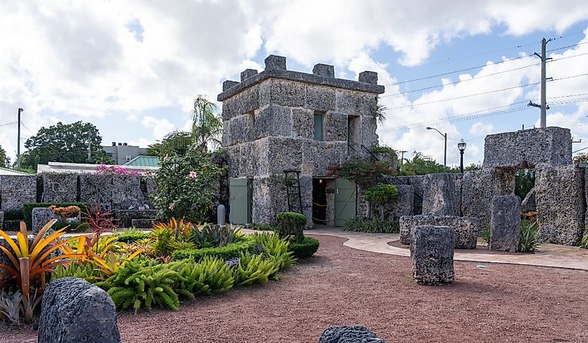 Coral Castle Museum is shown in Homestead near Miami, Florida.
