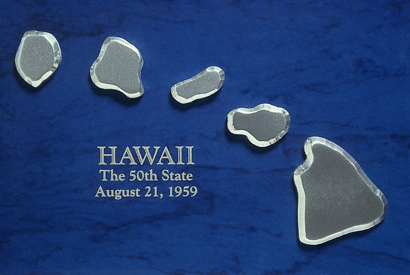 Silver Map of Hawaii