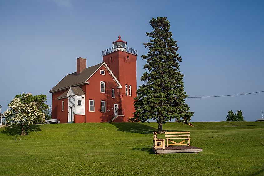 The Two Harbors Lighthouse in Two Harbors, Minnesota.