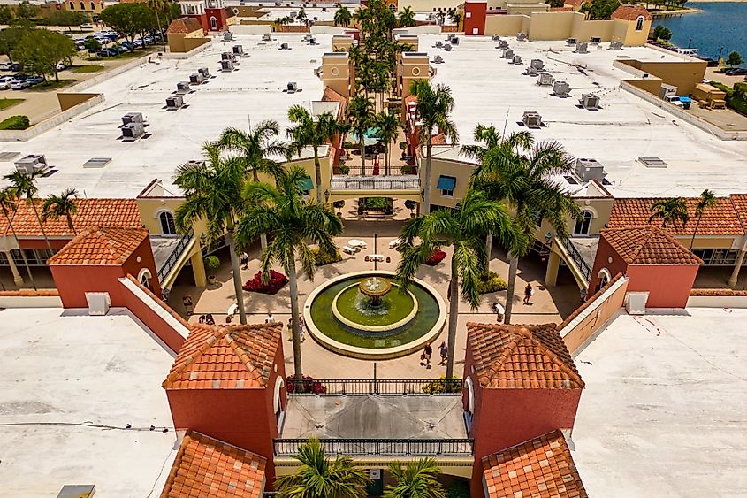 Aerial drone photo Miromar Outlets in Estero