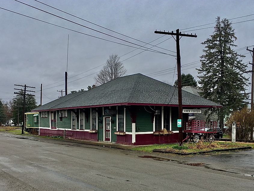 Former Eden Center depot of the Erie Railroad in Eden, New York