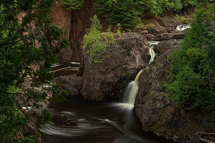 Copper Falls waterfall in Wisconsin.