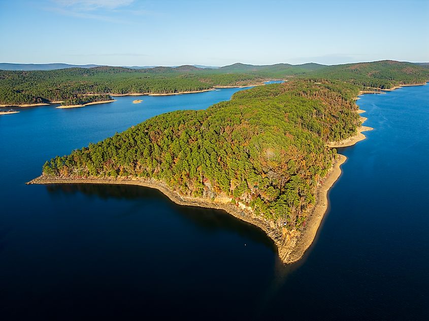 Overlooking the peninsula that is home to Lake Ouachita State Park.