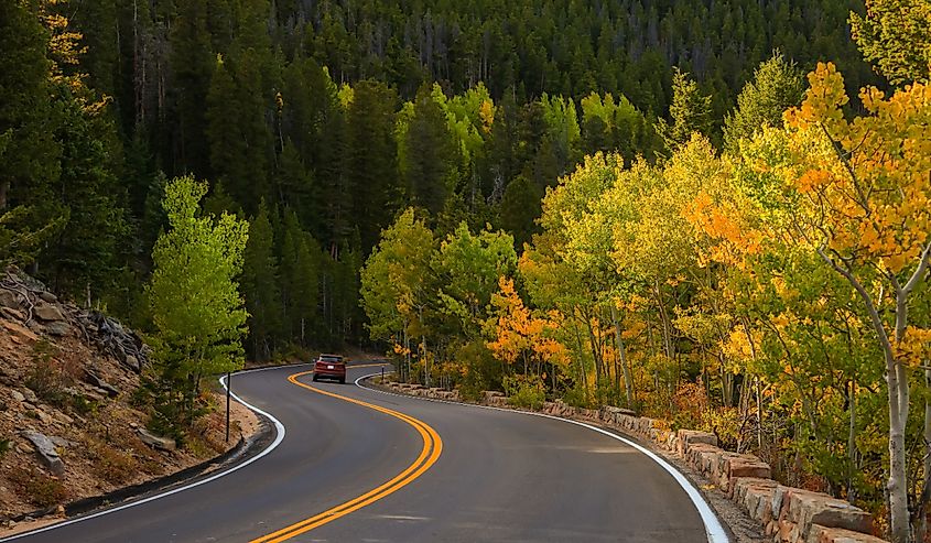 Scenic Trail Ridge Road in Rocky Mountain National Park, Colorado