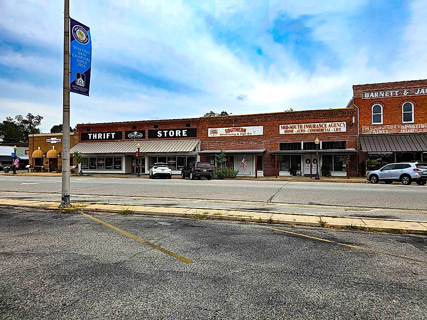 The historic downtown of Monroeville, Alabama