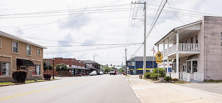 The old business district on Macclenny Ave, Macclenny, Florida.