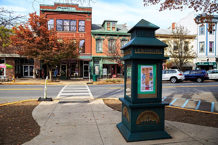 Market Street in downtown Lewisburg, Pennsylvania
