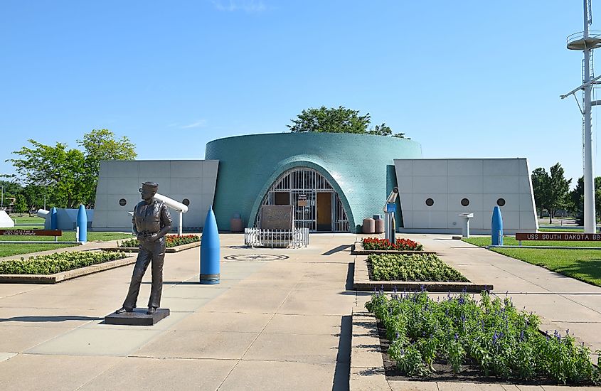 The main entrance of the USS South Dakota Memorial in Sioux Falls