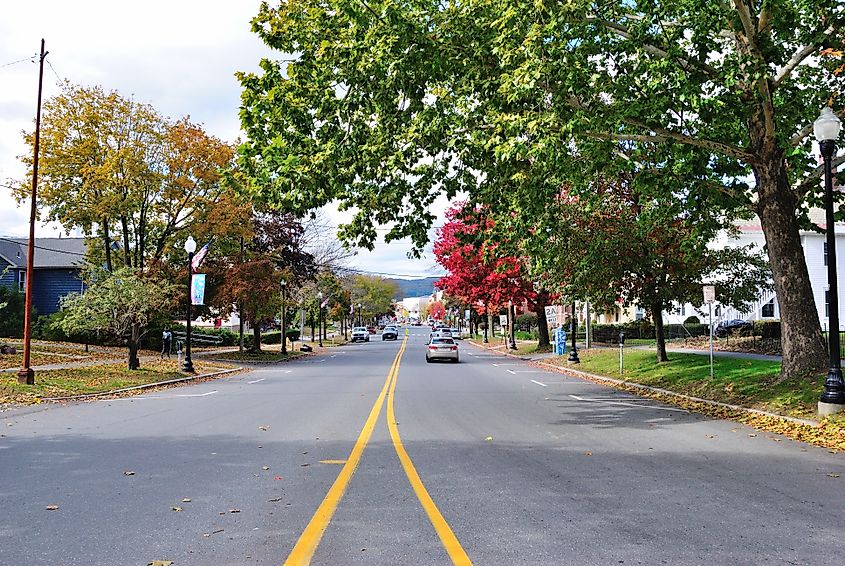 A beautiful street in Greenfield, Massachusetts.