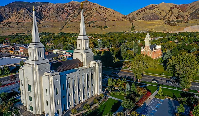 Brigham City Utah Temple and Box Elder Tabernacle.