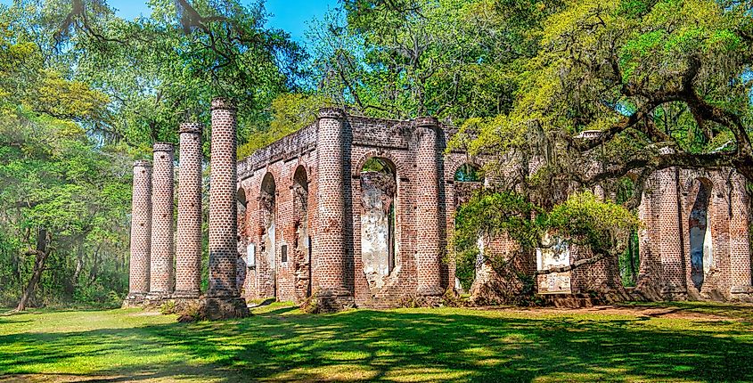 Ruins of Old Sheldon Church in South Carolina.