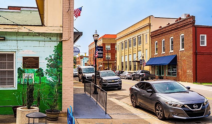 Downtown Selma, North Carolina Buildings on a Hot Summer Afternoon.