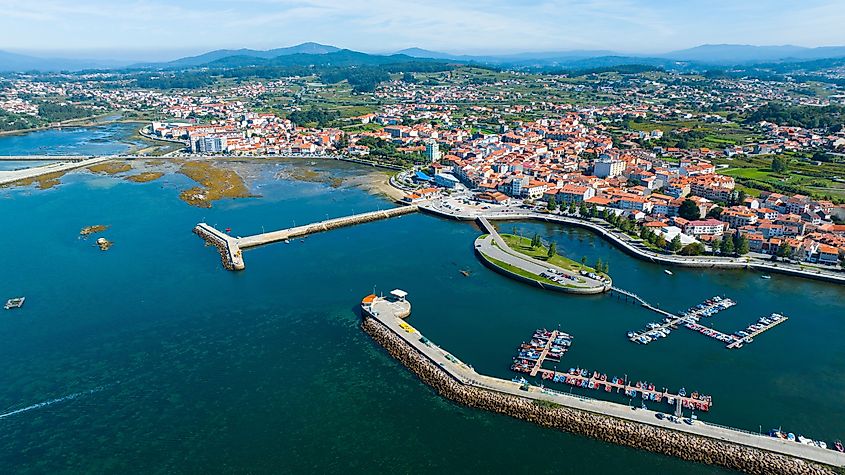 Aerial view of Cambados in Galicia.