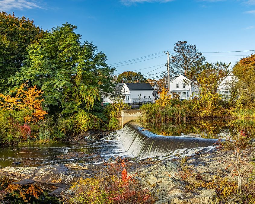 New Hampshire Rochester Cocheco River fall view