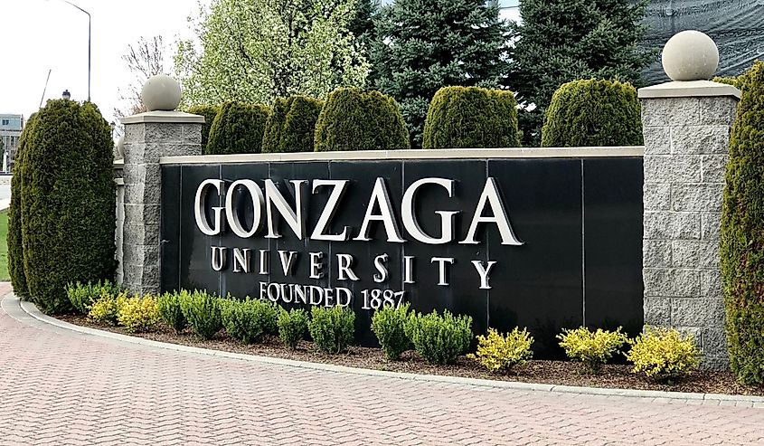 Exterior Sign at the entrance to Gonzaga University