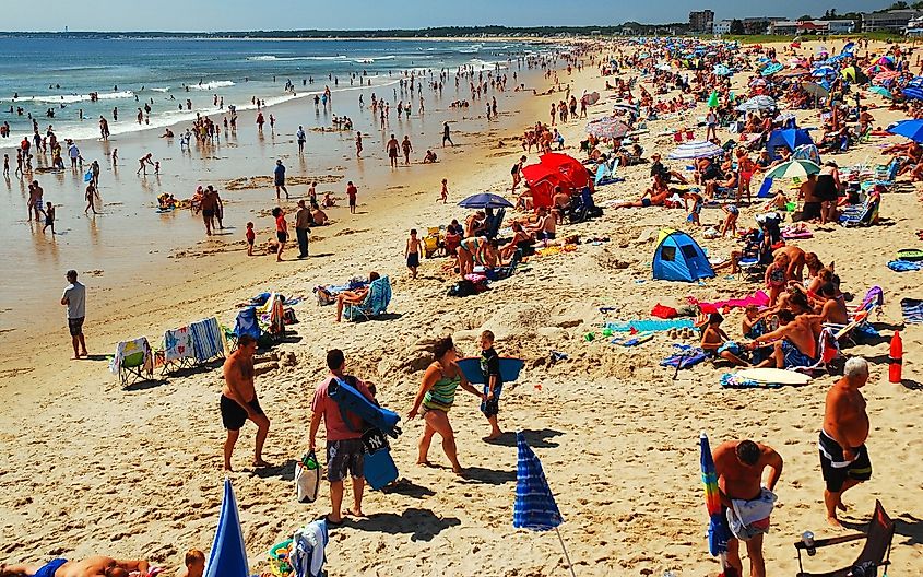 Old Orchard Beach, Maine, on a sunny summer’s day. Image credit James Kirkikis via Shutterstock