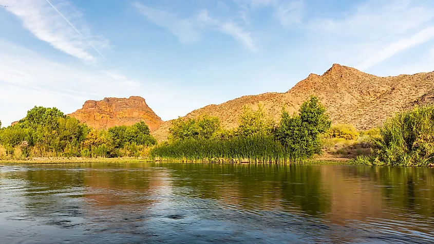 The Salt River in Arizona, a heavily dammed tributary of the Gila.