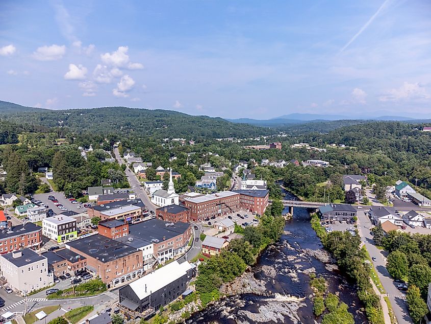 Aerial view of Littleton, New Hampshire