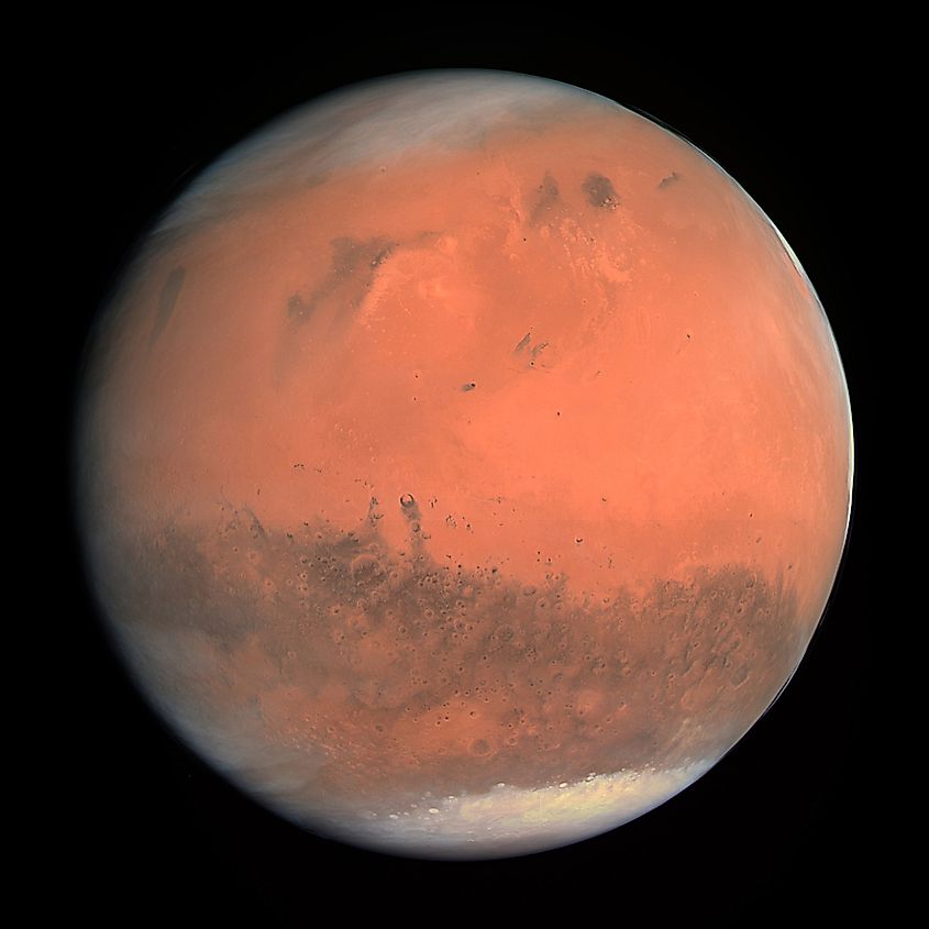 True-color image of Mars taken by ESA's Rosetta spacecraft during its 2007 flyby.