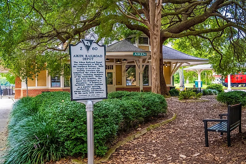 The Aiken Railroad Depot in Aiken, South Carolina