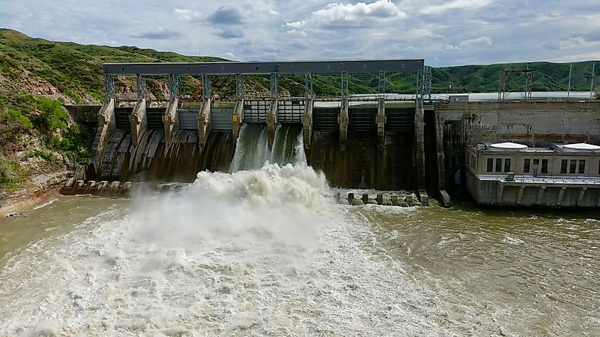 Maroney Dam on the Missouri river in Montana.