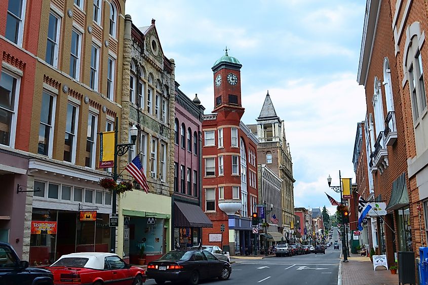 Historic downtown in Staunton, Virginia, via Wooden pier and hotels next to the pier, via Kosoff / Shutterstock.com