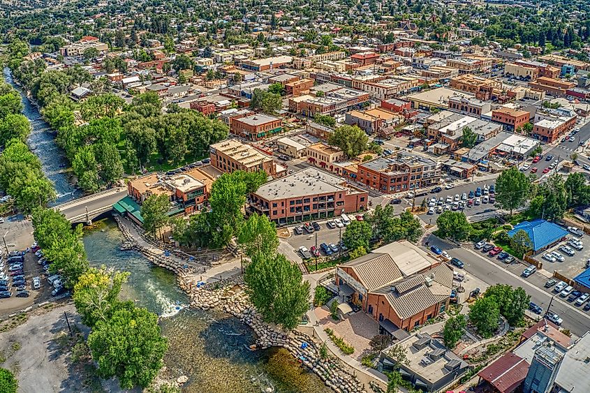Aerial view of Salida, Colorado.