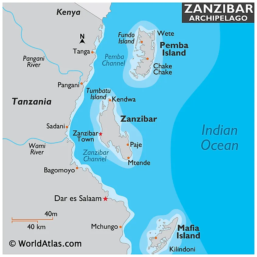 Zanzibar map