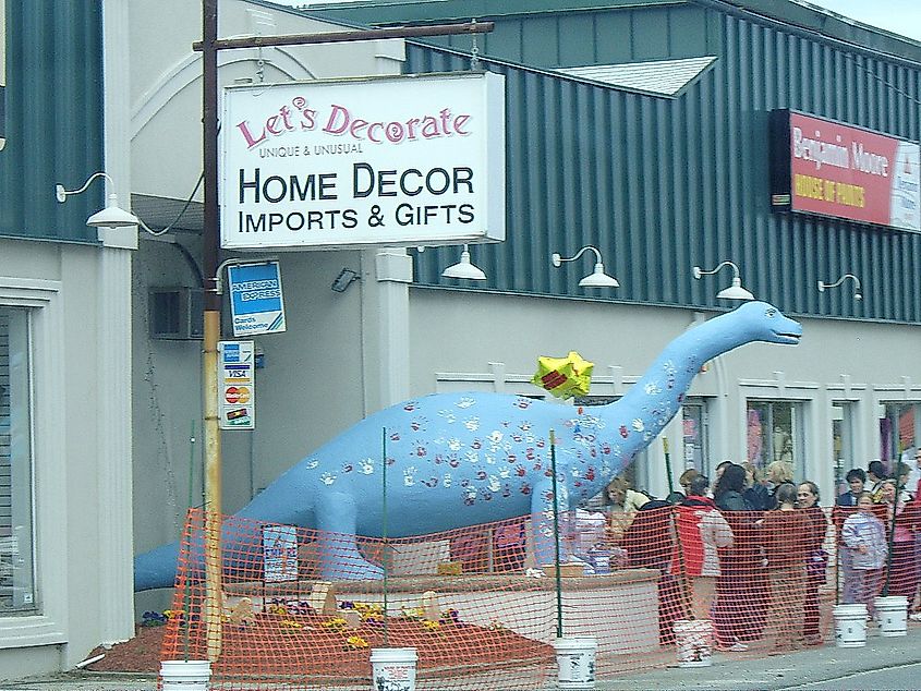Route 9 dinosaur in Bayville, New Jersey.