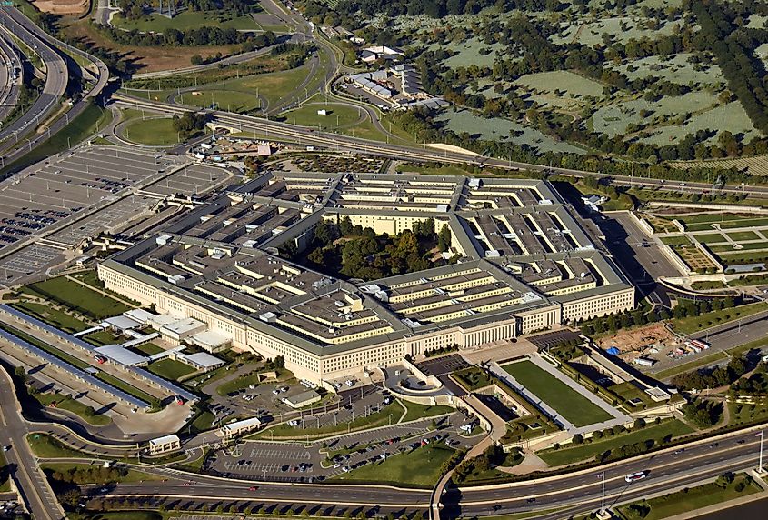 Aerial view of the United States Pentagon. Via Shutterstock / Ivan Cholakov.