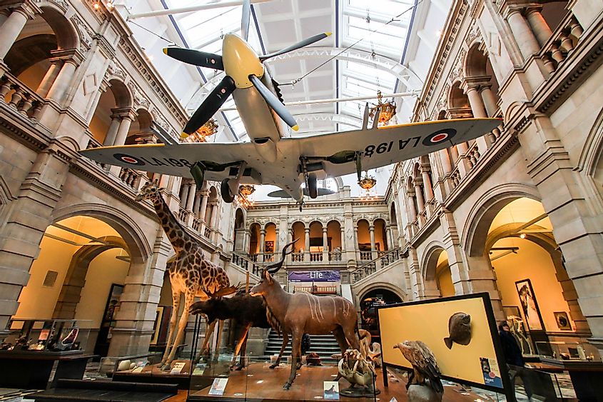 Main Hall of the Kelvingrove Art Gallery and Museum in Glasgow, Scotland, United Kingdom
