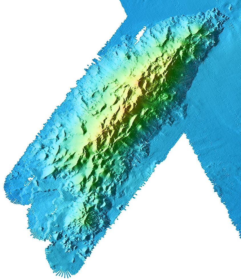Bathymetric showing details of Davidson Seamount.