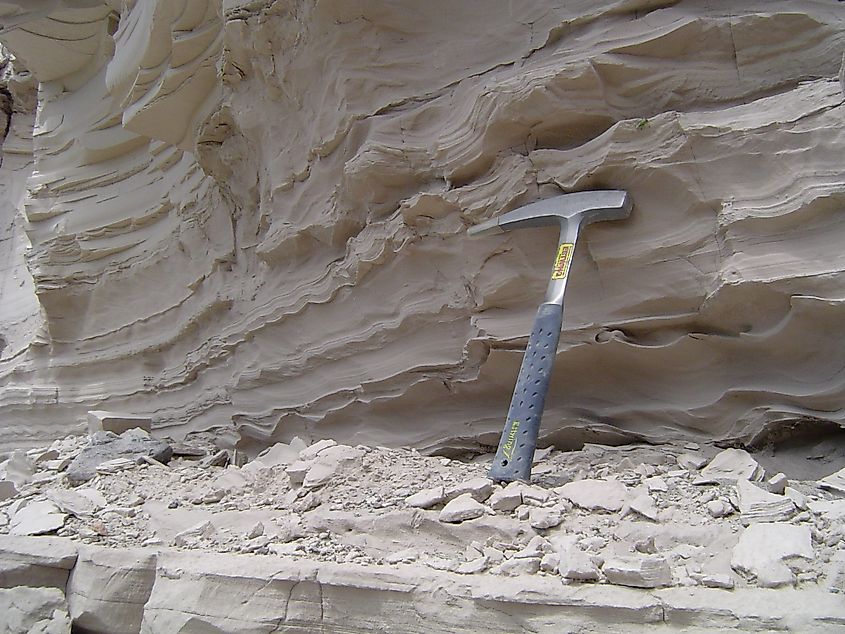 Laminated claystone from Glacial Lake Missoula, Montana, United States