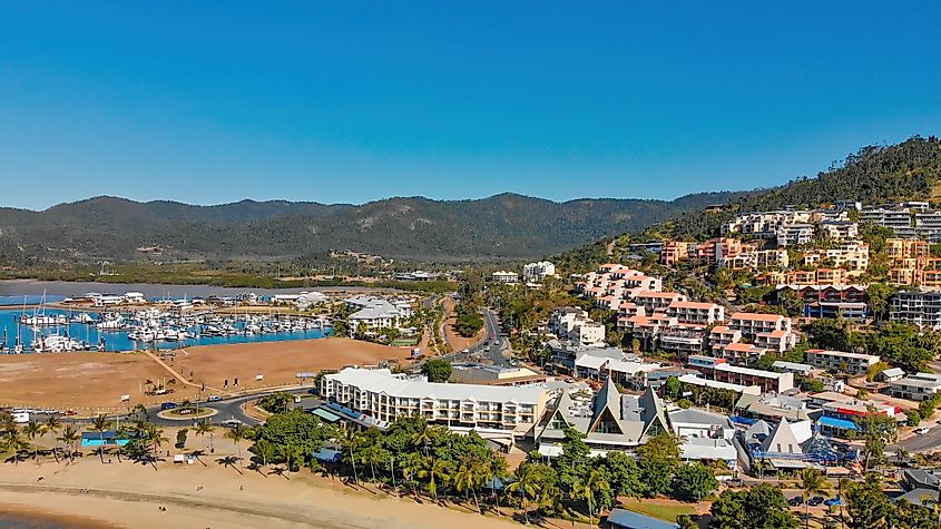 Aerial view of Airlie Beach, Queensland