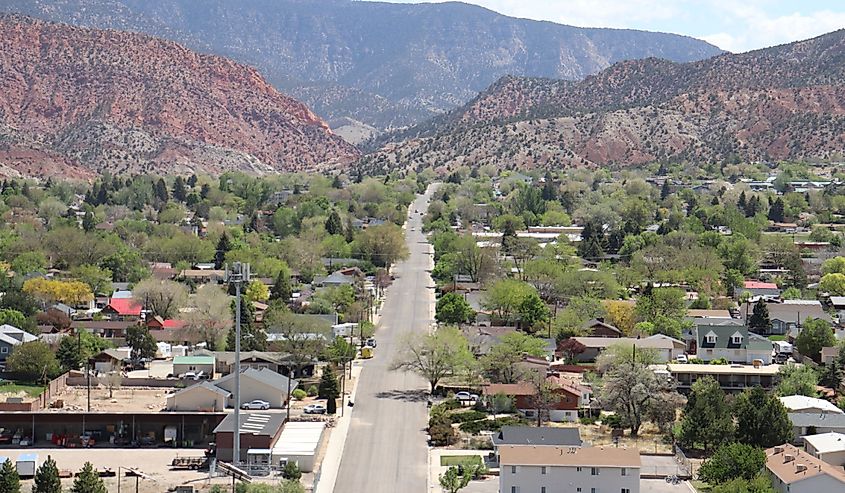 Overlooking the main street through Cedar City, Utah.