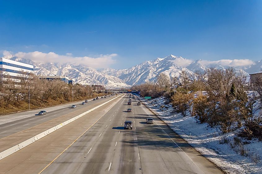 Salt lake city in winter