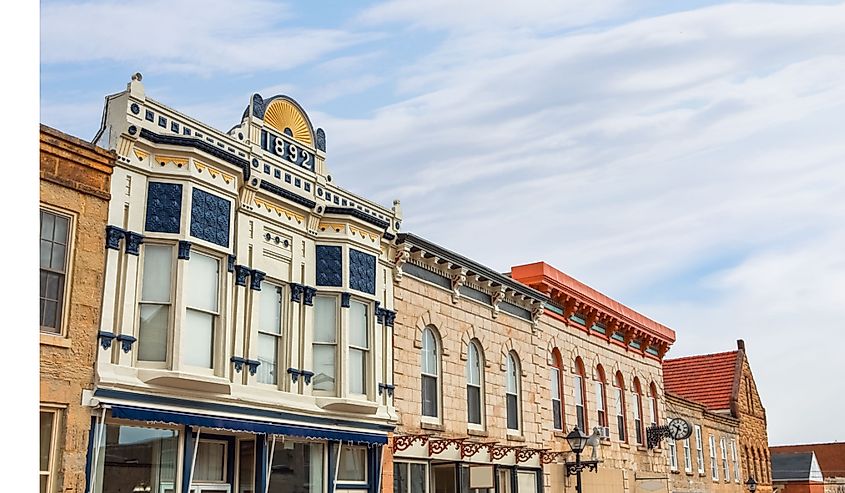 Shops along Main Street in Mineral Point, Wisconsin