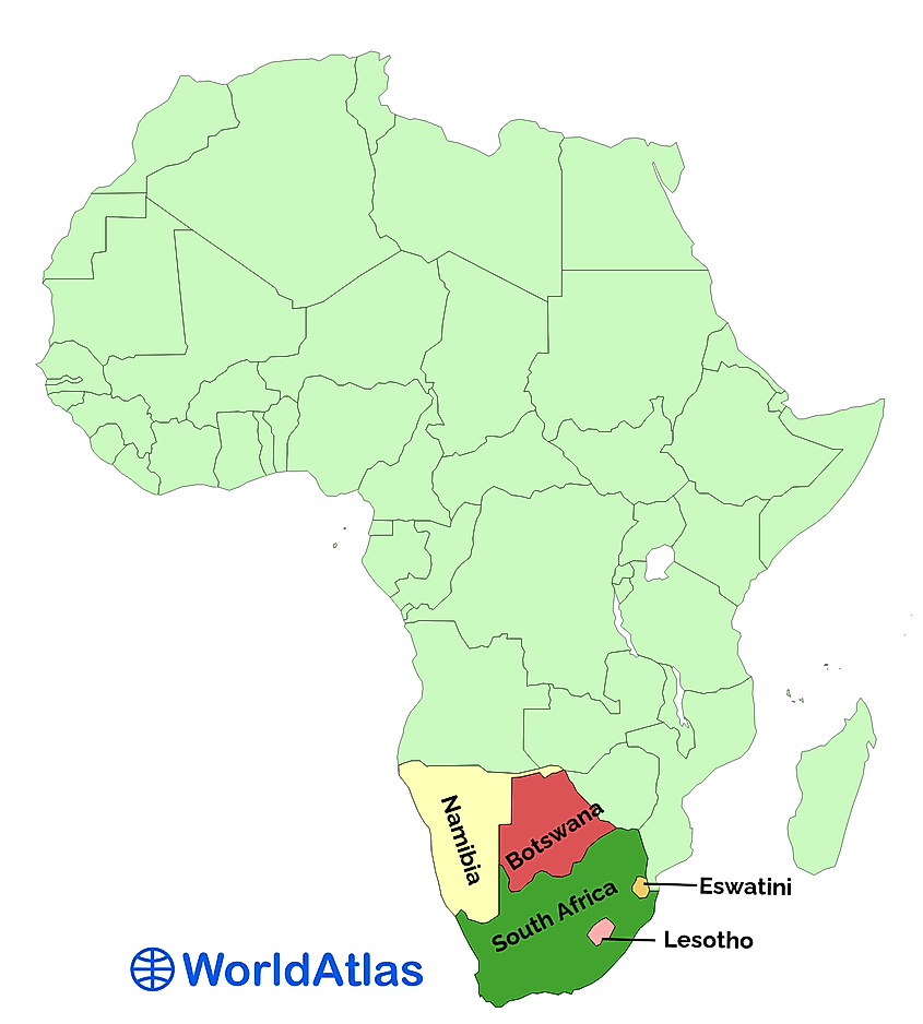Border Countries Of South Africa Southern African Countries - Worldatlas