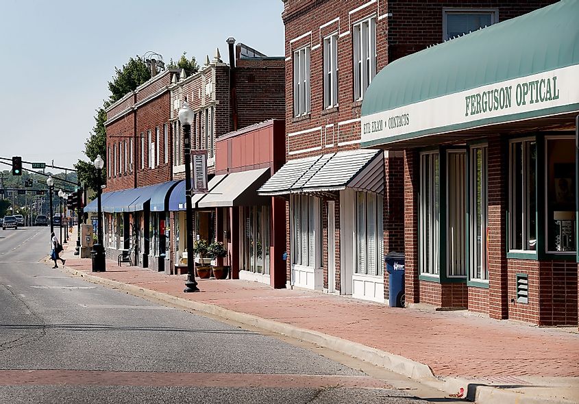 Ferguson business district, via https://doingmoretoday.com/good-towns-ferguson-missouri/