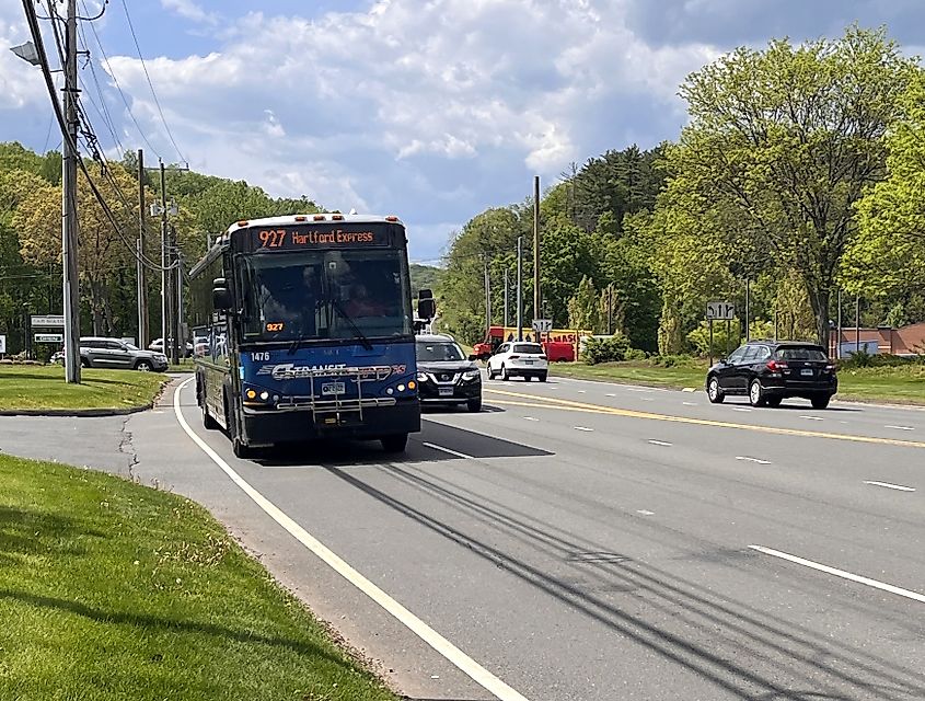 CT Transit Route 927 (Torrington Express) in the Crowley's Corner area, via 