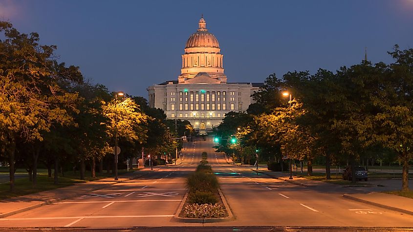 West Main Street leads right to the Capital in Jefferson City.