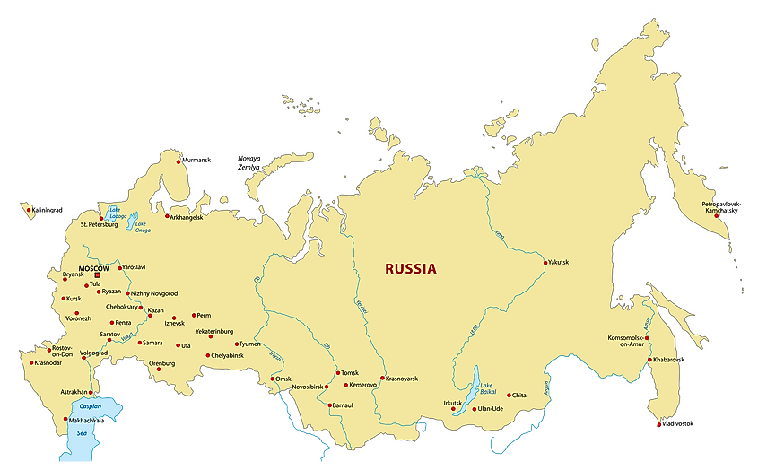 Volga river map